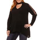 A.n.a Lace Inset Choker Blouse - Plus