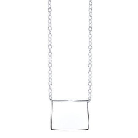 Footnotes Sterling Silver Wyoming State Necklace