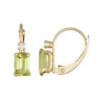 Green Peridot Rectangular Drop Earrings