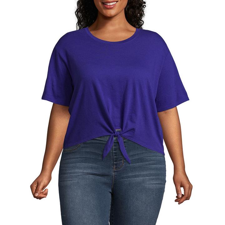 City Streets Tie Front Tee - Juniors Plus