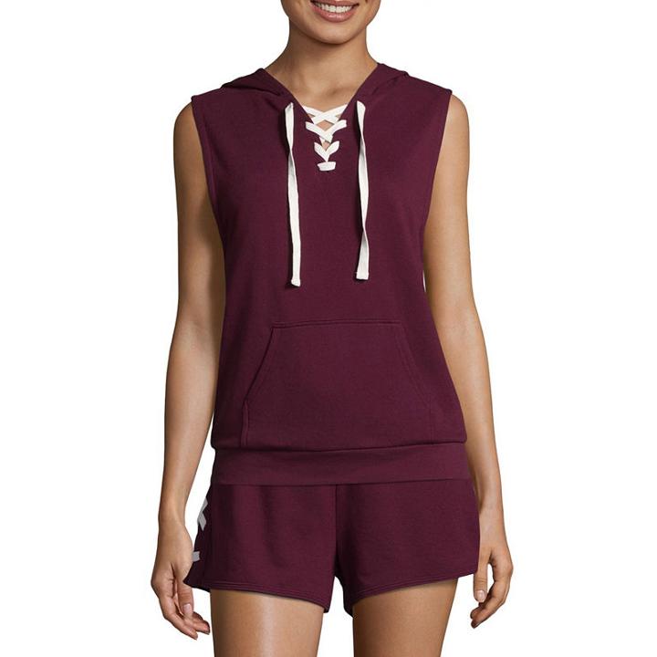 Flirtitude Long Sleeve Knit Hoodie-juniors