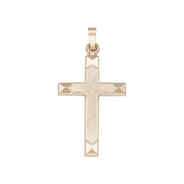 Religious Jewelry 14k Yellow Gold Polished Beveled-edge Cross Charm Pendant