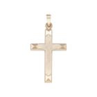 Religious Jewelry 14k Yellow Gold Polished Beveled-edge Cross Charm Pendant