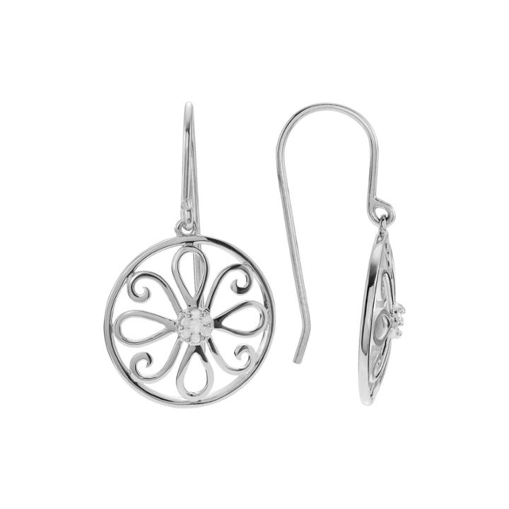 1/5 Ct. T.w. Diamond Sterling Silver Floral Dangle Earrings
