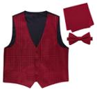 Metallic Grid Vest, Bow Tie & Pocket Square Set