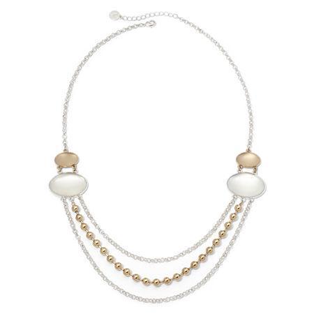 Liz Claiborne Two-tone Bead Multi-row Long Necklace