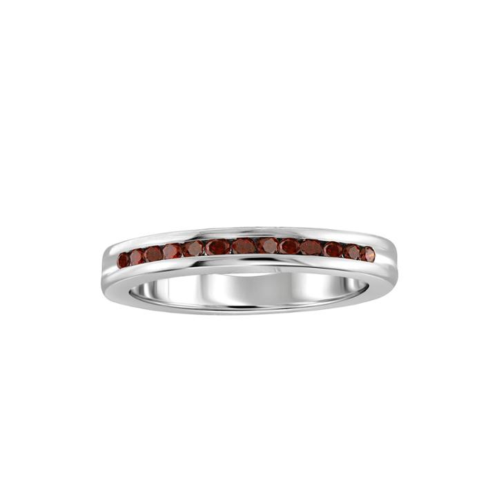 1/4 Ct. T.w. Color-enhanced Red Diamond Sterling Silver Band Ring