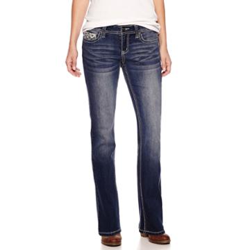 Love Indigo Embellished-pocket Jeans - Petite