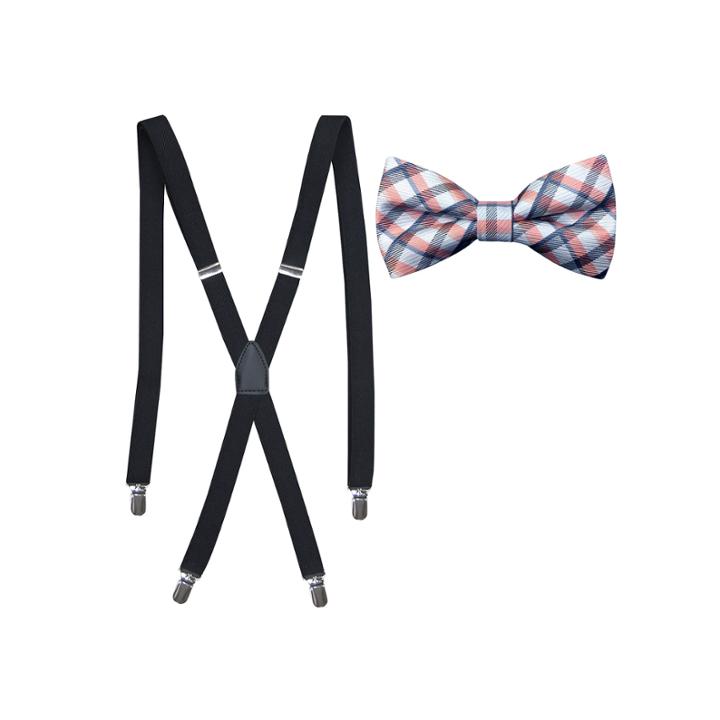 J.ferrar Plaid Bow Tie Set