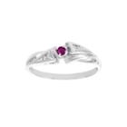 Lumastar Geniune Ruby And Diamond-accent 10k White Gold Promise Ring