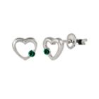 Lab Created Green Emerald 6.8mm Heart Stud Earrings