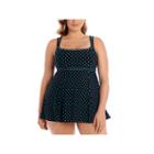 Robby Len By Longitude Solid Swim Dress Plus