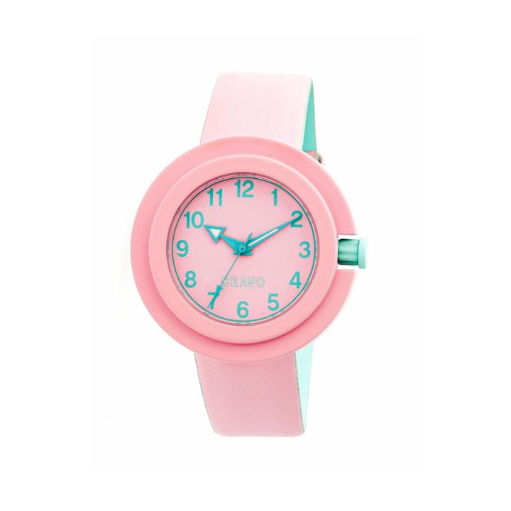 Crayo Womens Equinox Light Pink Strap Watch Cracr2808