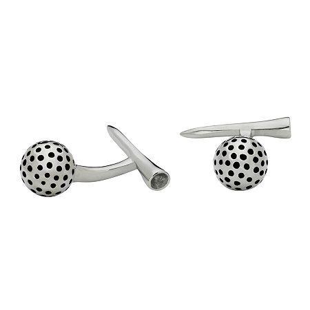 Stainless Steel Golf Ball And Tee Cuff Links
