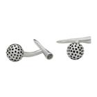 Stainless Steel Golf Ball And Tee Cuff Links