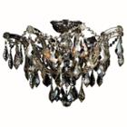 Bayou Collection 6 Light Chrome Finish And Goldenteak Crystal Semi-flush Mount Ceiling Light