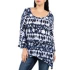 24/7 Comfort Apparel Fantasy Batik Everyday Glamour Tunic Top Plus