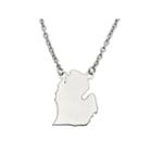 Personalized Sterling Silver Michigan Pendant Necklace