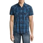 Decree Short Sleeve Plaid Button-front Shirt
