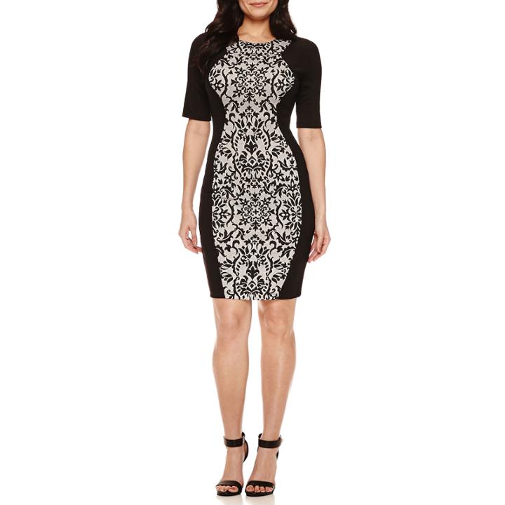 Bisou Bisou Elbow Sleeve Bodycon Dress