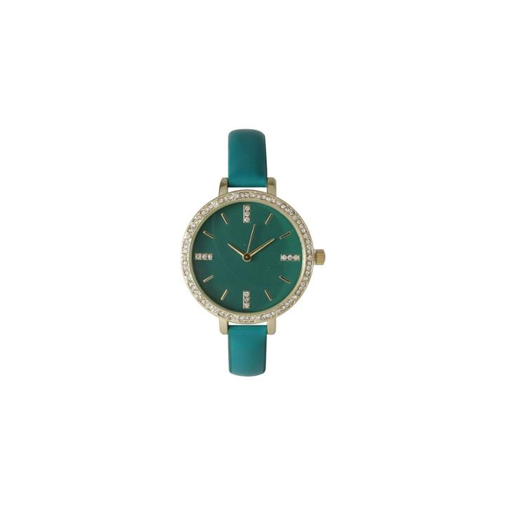Olivia Pratt Womens Green Strap Watch-15321green