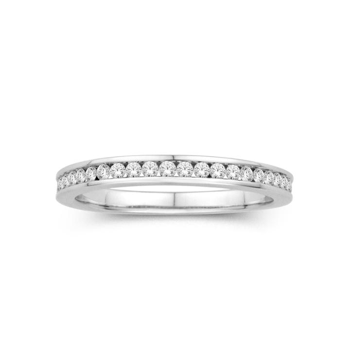 14k White Gold Diamond Band