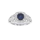 Blooming Bridal 1/4 Ct. T.w. Diamond And Color-enhanced Sapphire Ring
