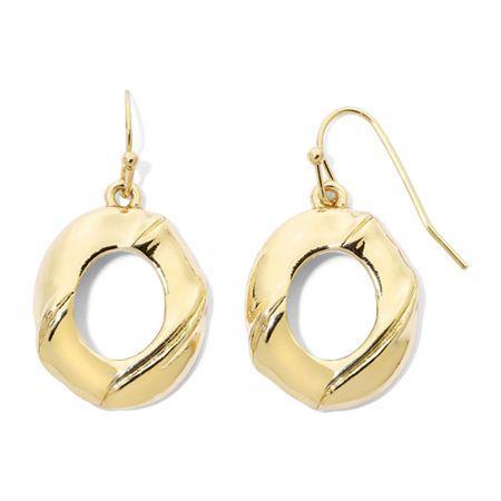 Liz Claiborne Gold-tone Round Drop Earrings