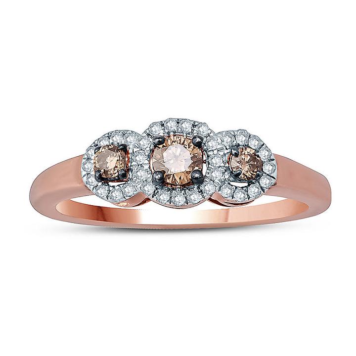 Womens 1/3 Ct. T.w. Genuine Diamond White 10k Gold 3-stone Ring