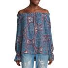 Belle + Sky&trade; Long-sleeve Off-the-shoulder Blouse