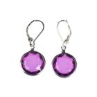 Gloria Vanderbilt Silver-tone Purple Drop Earrings