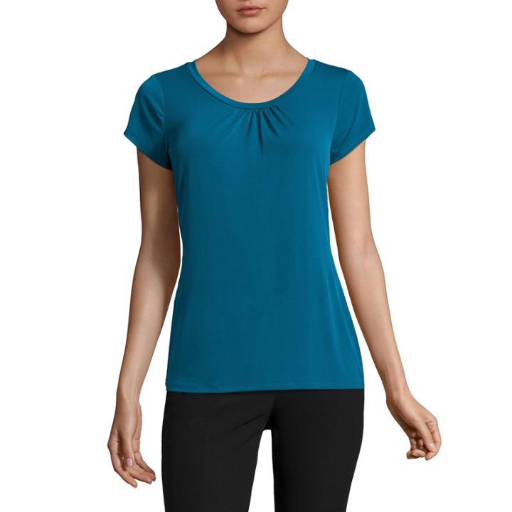 Worthington Short Sleeve Scoop Neck T-shirt-womens