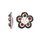 Genuine Red Garnet And Black Sapphire Earring Jackets