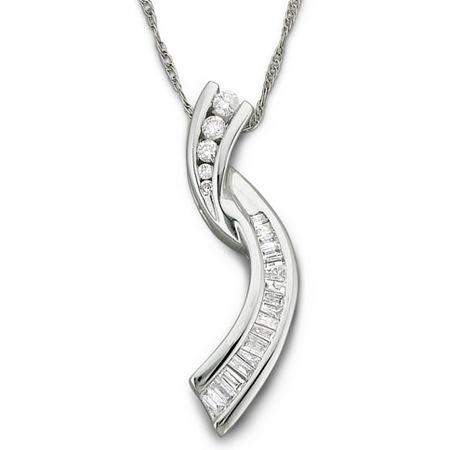 Journey 1/4 Ct. T.w. Diamond 10k White Gold Pendant Necklace