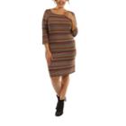24/7 Comfort Apparel Irresistible Striped Sheath Dress-plus
