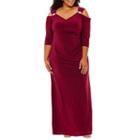 R & M Richards 3/4 Sleeve Evening Gown-plus