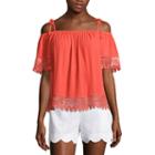 By & By Short Sleeve Rayon Blouse-juniors