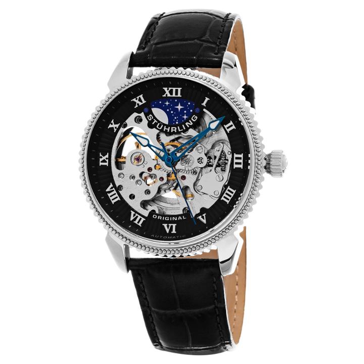 Stuhrling Mens Black Strap Watch-sp15619