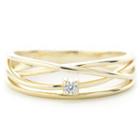 Silver Treasures Crossover Wrap Womens Clear Gold Over Silver Stackable Ring