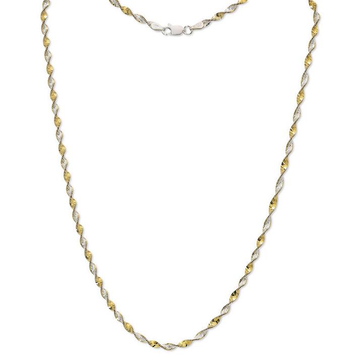 Made In Italy Solid Singapore 18 Inch Chain Necklace
