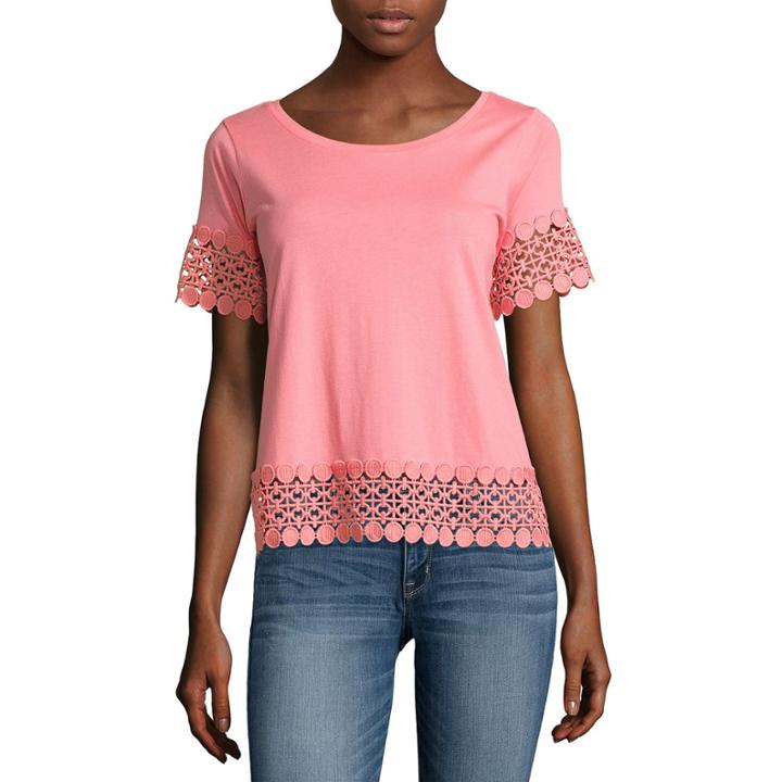 A.n.a Crochet Trim Tee