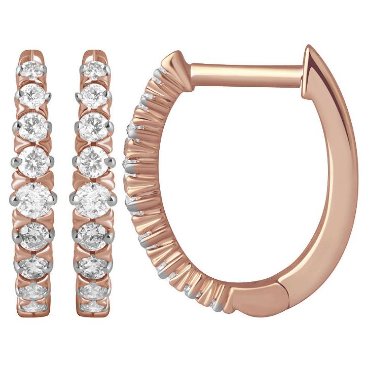 1/4 Ct. T.w. Genuine White Diamond 13.4mm Hoop Earrings