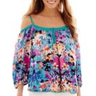 Nicole By Nicole Miller 3/4-sleeve Cold-shoulder Top