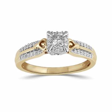 Hallmark Bridal Womens 1/3 Ct. T.w. Genuine Diamond White Engagement Ring