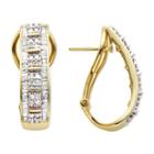 1 Ct. T.w. Diamond 10k Yellow Gold Hoop Earrings