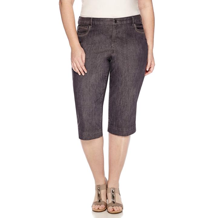 Gloria Vanderbilt Jordyn Embroidered Capris - Plus
