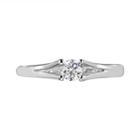Womens White Sapphire Sterling Silver Solitaire Ring