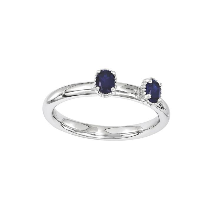 Personally Stackable Lab-created Sapphire 2-stone Ring