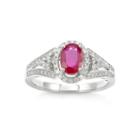 Limited Quantities! Lead Glass-filled Ruby 14k White Gold Ring
