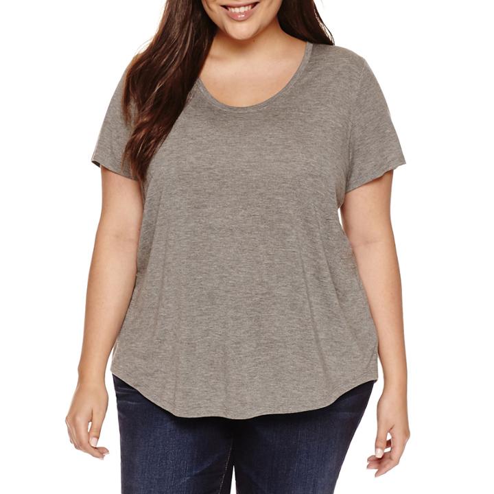 A.n.a Short Sleeve Scoop Neck T-shirt-plus